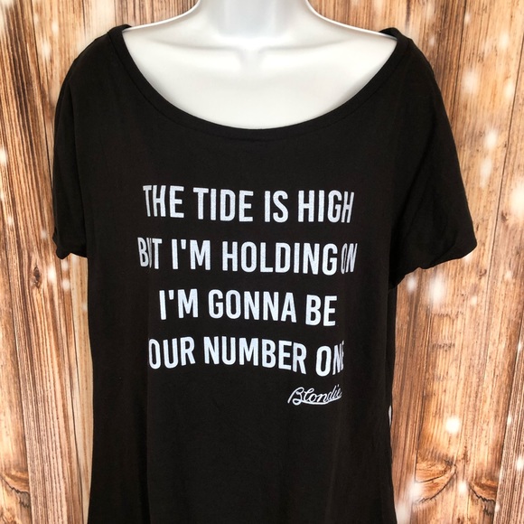 Lyric Culture Hi-Lo Sheer Striped Back Blondie Graphic Band Tee - Picture 4 of 10